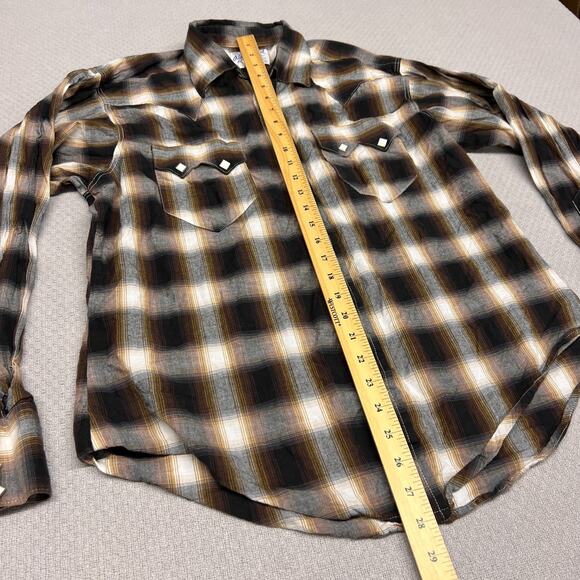 Vtg Rockmount Ranch Wear Pearl Snap Shirt Mens Small Plaid Diamond Western Retro - Picture 7 of 7